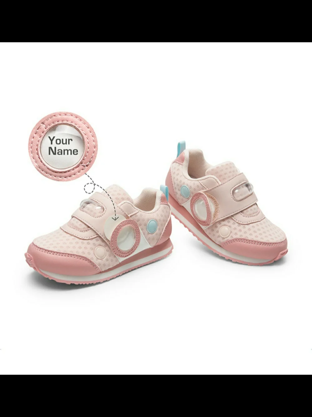 Dream Pairs Pink and Light Blue Kids Hook-and-Loop Sneakers 9T